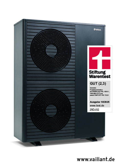 Vaillant aroTHERM plus – Monoblock-Wärmepumpe, Testsieger-Kombination Stiftung Warentest GUT (2,3)